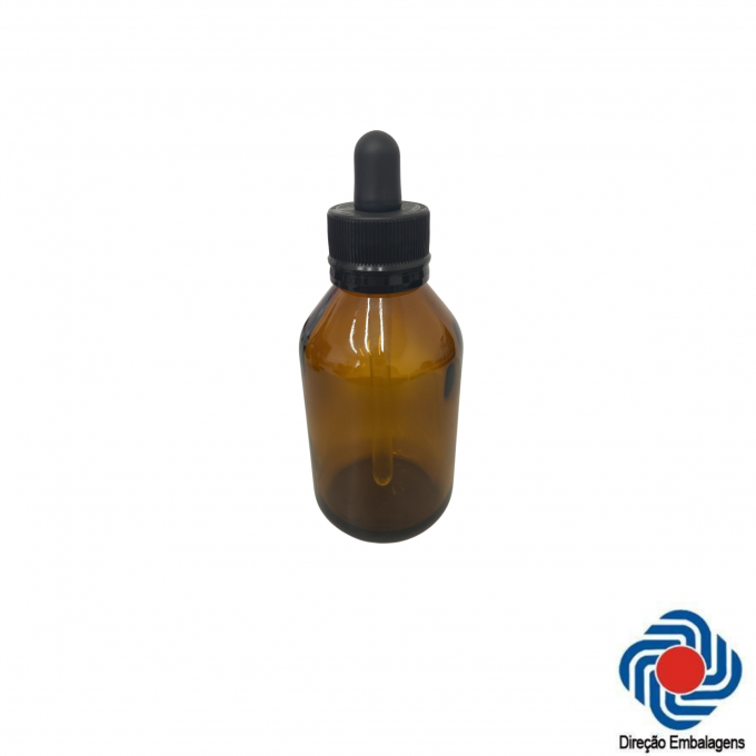 FRASCO DE VIDRO ÂMBAR 100 ML CONTA GOTAS (20 UN)