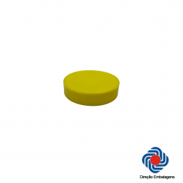 Tampa Plástica 63 mm baixa amarela 50 un