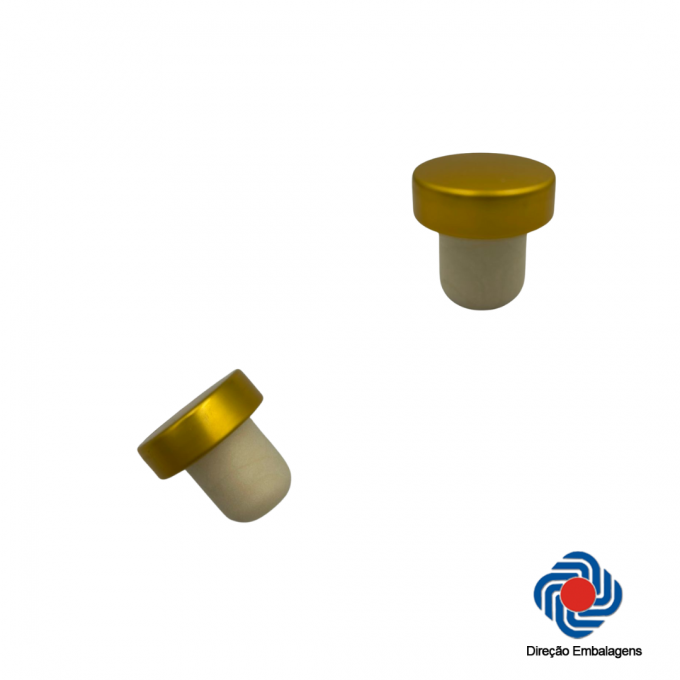 Rolha Bartop Dourada 19 mm-12 unidades